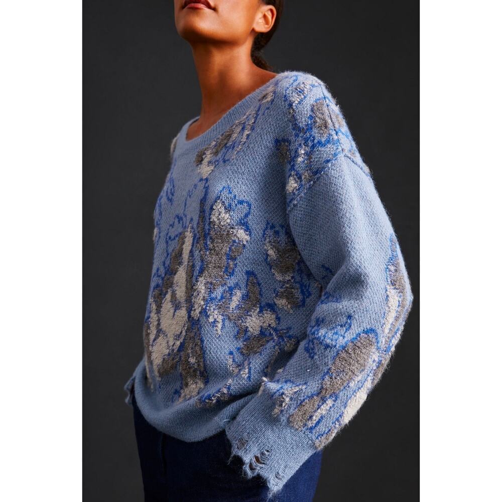 Anthropologie Abstract Distressed Sweater. Size XS. Retails $148